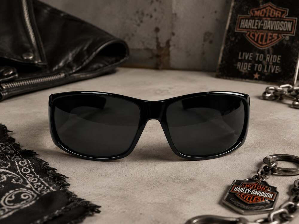 Swiss Sport Biking Sunglasses for Women Black with Silver Skulls